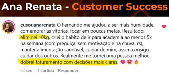 Depoimento de Ana Renata, customer success